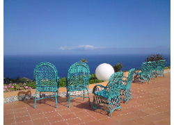 Berge und Meer Madeira Blick auf das Meer vom Berg