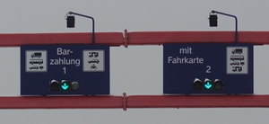 Ferienwohnung Sylt Syltshuttle Auto-Fahrspur 1 fahren um mit Bargeld seinen Syltshuttle