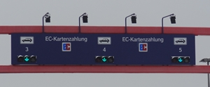 Syltshuttle Fahrkarte EC Karte Auto-Fahrpur 2 bis Fahrspur 7
